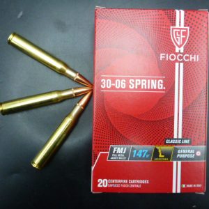munitions Fiocchi 30.06 FMJ 147 grs boite de 20