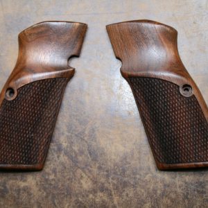 Plaquettes bois quadrillées pour pistolet Browning HP35