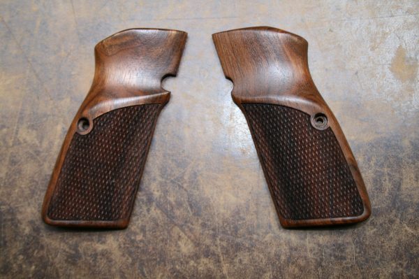 Plaquettes bois quadrillées pour pistolet Browning HP35
