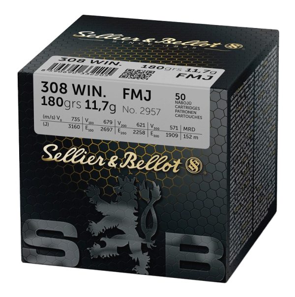Sellier Bellot 308 Winchester FMJ 180 grains  X50