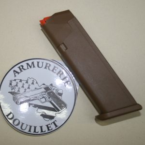 Chargeur Glock 17 PSA 17 coups FDE planchette orange