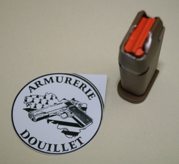 Chargeur Glock 17 PSA 17 coups FDE planchette orange – Image 2