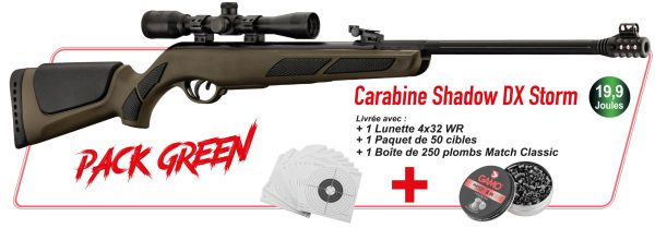 Pack GAMO Shadow DX Green Storm cal 4.5