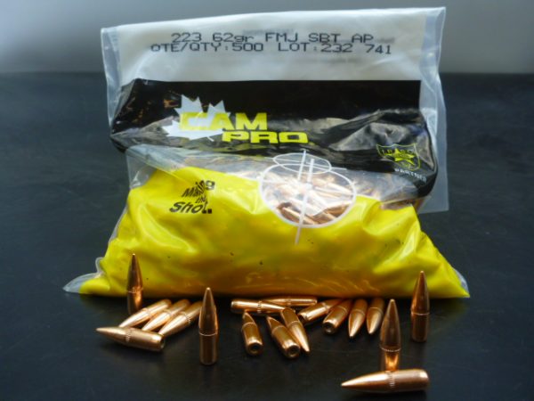 Ogives Cam Pro Calibre .223 62 grains FMJ-BT (SS109) par 500 – Image 3