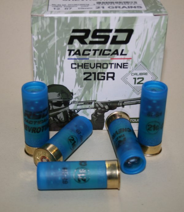 Cartouches RSD Tactical Chevrotines 21 Grains calibre 12/67  (boite de 25)