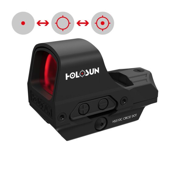 Point rouge Holosun Reflex Dot Solaire HS 510 C Noir  Réticule cercle dot rouge – Image 4