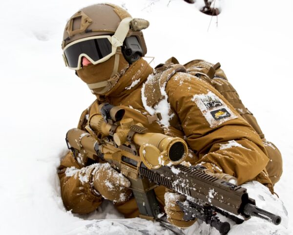 Carabine Heckler & Kock MR308 A3 G28-Z RAL8000 calibre 308 Win avec lunette Schmidt & Bender et Aimpoint – Image 3