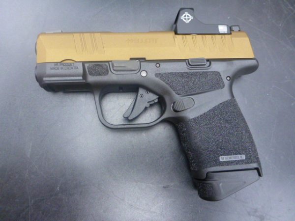 Pistolet SPRINGFIELD HELLCAT OSP 9mm 3” BURNT BRONZE + Point rouge Mini shot Sightmark – Image 2
