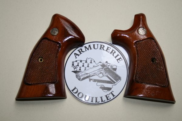 Plaquettes bois d'occasion Smith & Wesson carcasse K/L Square Butt (002)
