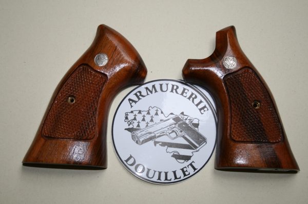 Plaquettes bois d'occasion Smith & Wesson carcasse K/L Square Butt (003)