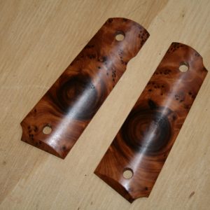 Plaquettes bois luxe lisse pour pistolet type Colt 1911 (003)