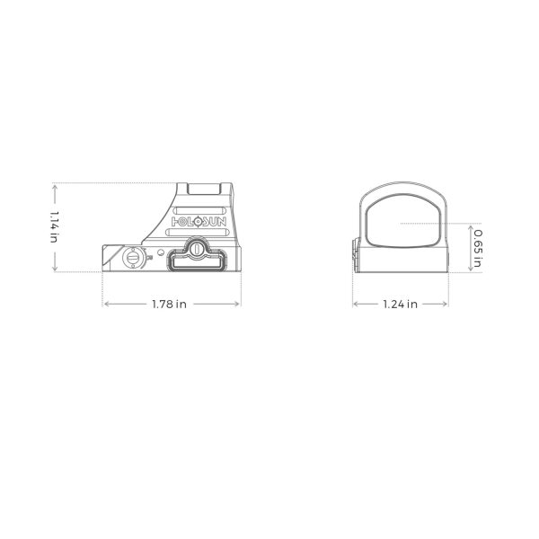 Holosun Micro Reflex Dot HS 507 C X2 solaire - réticule DOT et CERCLE DOT ROUGE – Image 2
