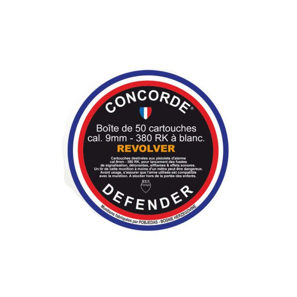 Cartouche à blanc  Concorde Defender CAL. 9 MM R boite de 50
