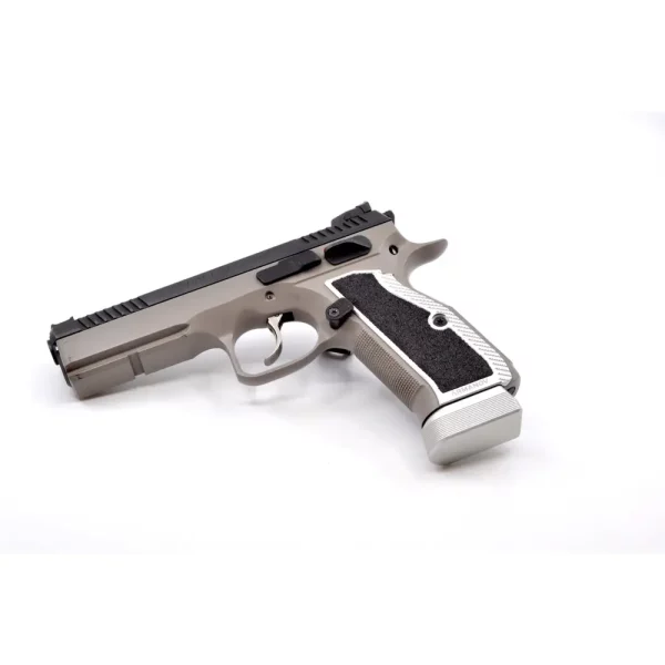 Poignées pistolet Armanov MaXXXGrip NOIRE/SILVER pour CZ Shadow 2, SP-01 taille medium ( + 2 mm)