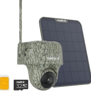 Reolink 4K Caméra Surveillance 4G Extérieure sans Fil + Panneau Solaire 360 °