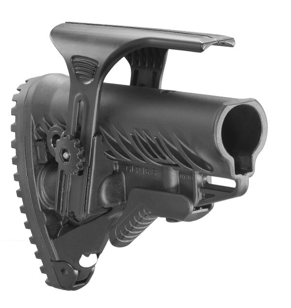 Crosse noire F.A.B DEFENSE pour AR15 avec busc réglable