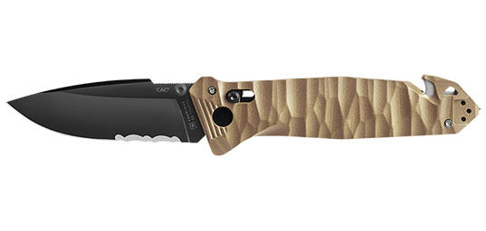 Couteau de poche Cac S200 serration PA6 Vengeur Edition tan