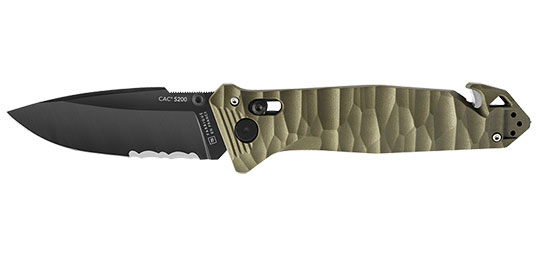 Couteau de poche Cac S200 serration PA6 vert olive